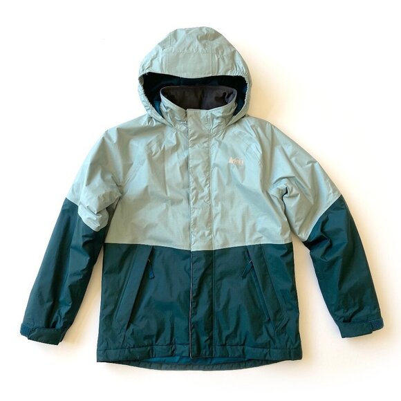 REI Co-Op Kids Insulated Rain Jacket Hooded Waterproof Windproof Warm Size M - Picture 1 of 16
